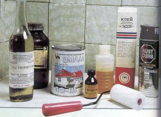 Стандартный набор инструментов для эмалировки ванны